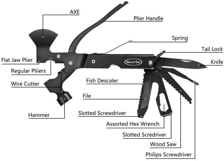 Camping Multi-Tool Axe with Knife and Sheath for Outdoorsmen