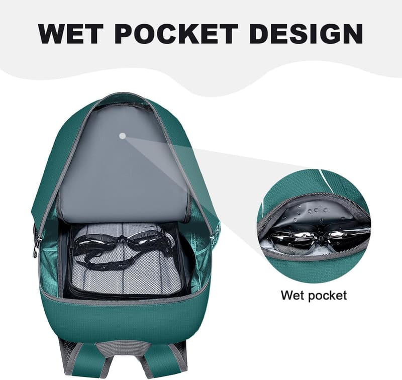 Packable Waterproof Backpack for Travel & Hiking - 45L, Green