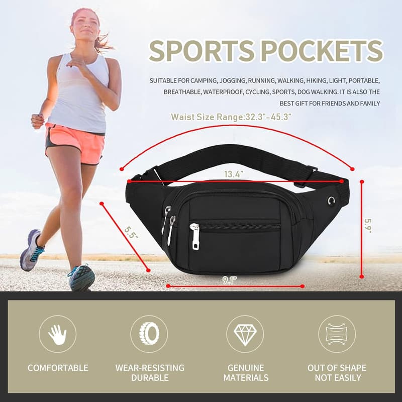 Unisex Adjustable Crossbody Fanny Pack for Outdoor Activities