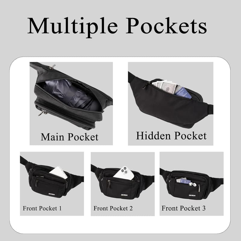 Waterproof Fanny Pack for Hiking and Travel with Adjustable Strap