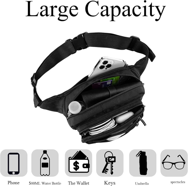 Waterproof Fanny Pack for Hiking and Travel with Adjustable Strap