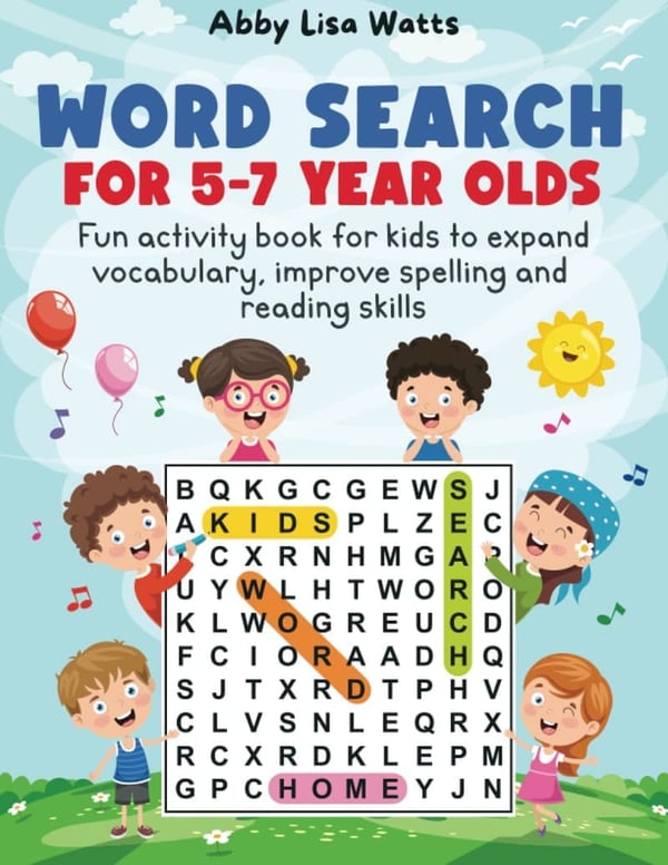 Word Search Activity Book for Kids Ages 5-7