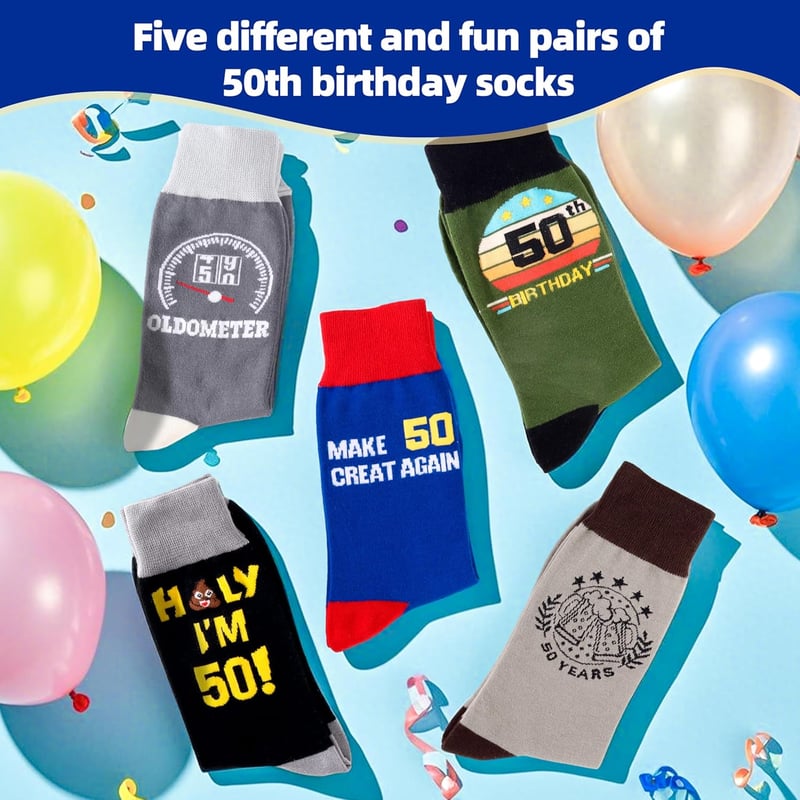 50th Birthday Funny Socks for Men - Fun Pickleball Gift