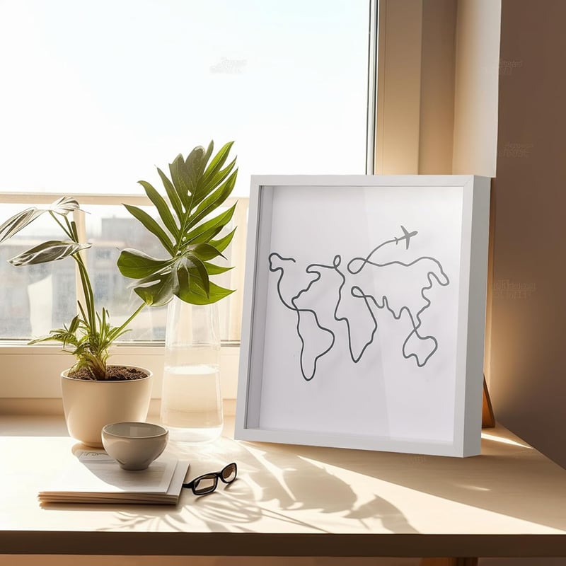 Travel Adventure Memory Shadow Box for Concert Tickets (8x8)