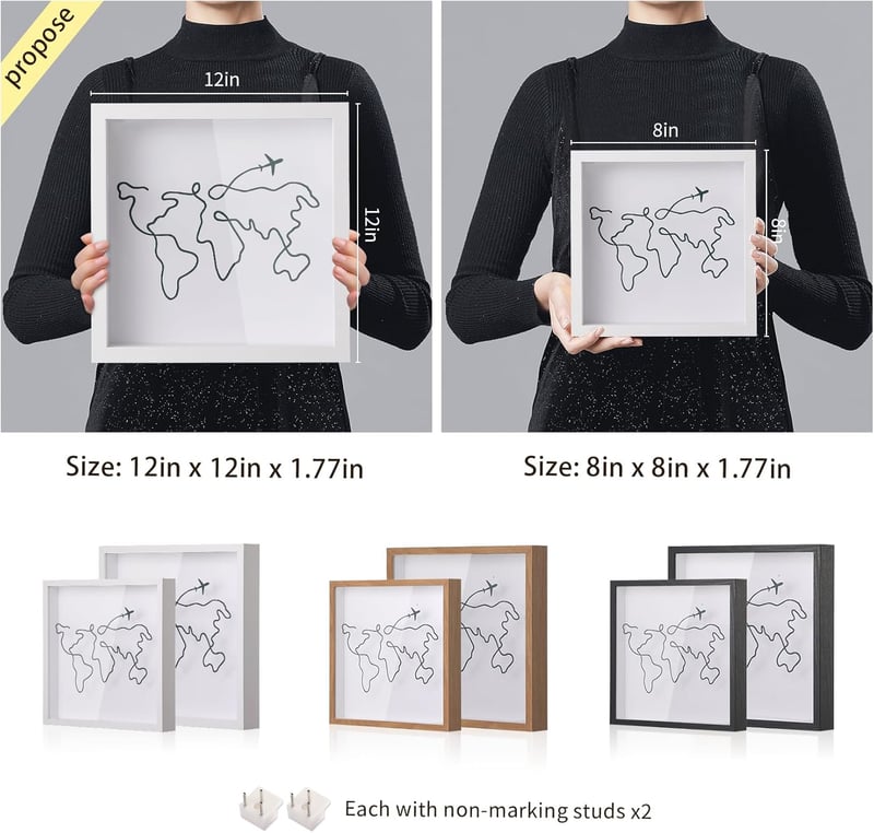Travel Adventure Memory Shadow Box for Concert Tickets (8x8)