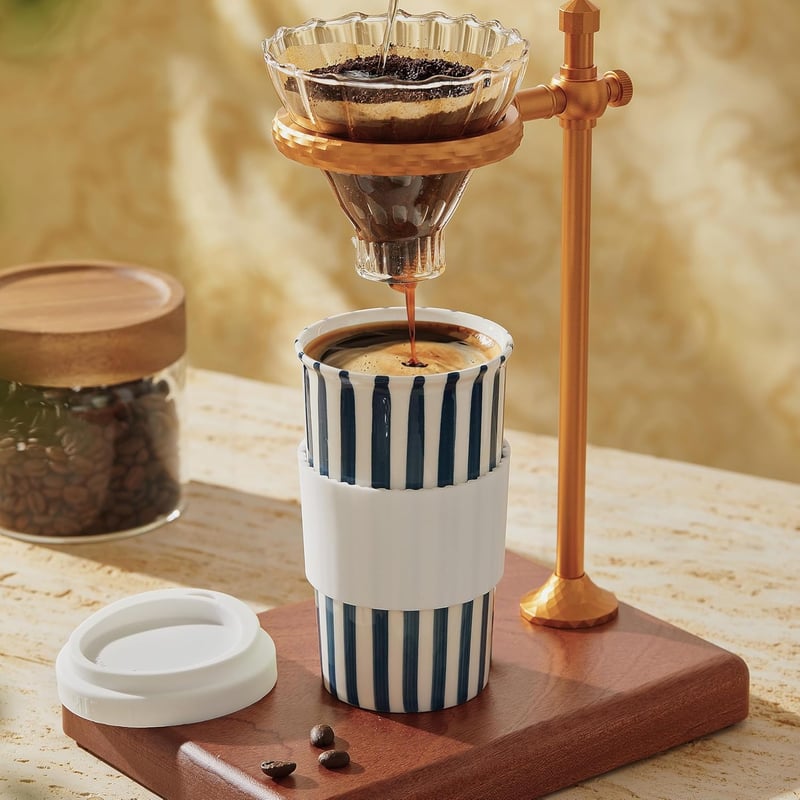 Stylish 12oz Ceramic Travel Coffee Mug - Microwave Safe