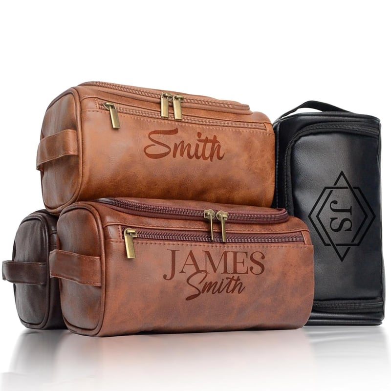 Personalized Engraved Toiletry Bag for Men - Perfect Gift
