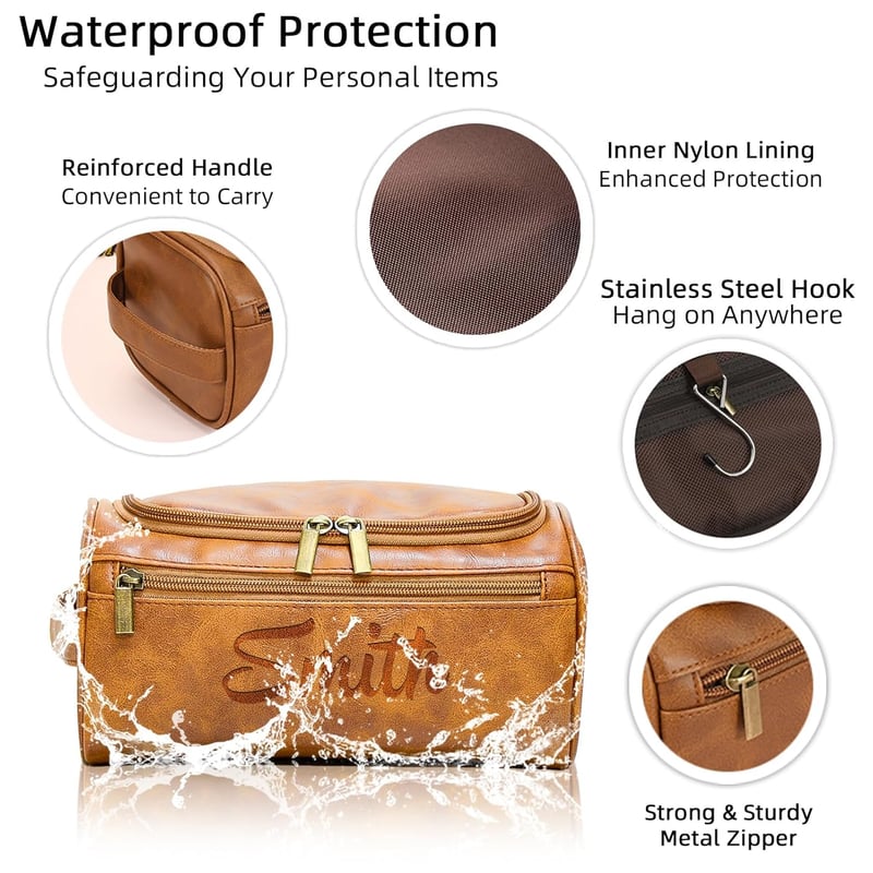 Personalized Engraved Toiletry Bag for Men - Perfect Gift
