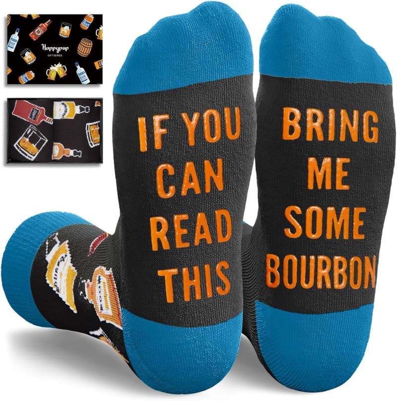 Father's Day Bourbon Whiskey Socks Gift for Him