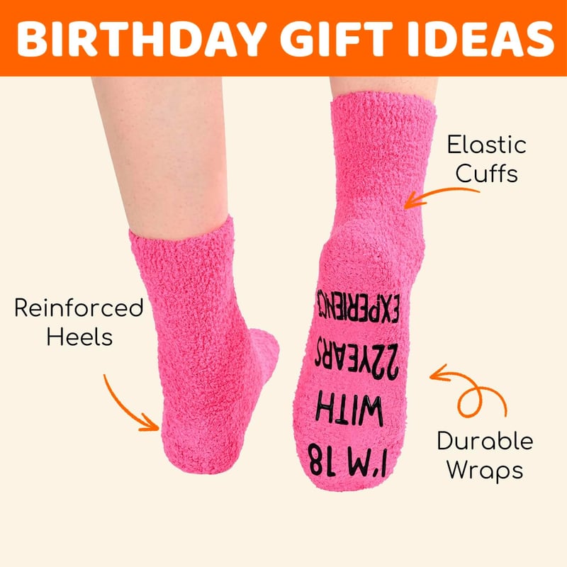 Birthday Gift Socks for Women - Fuzzy Socks for Ages 31-40