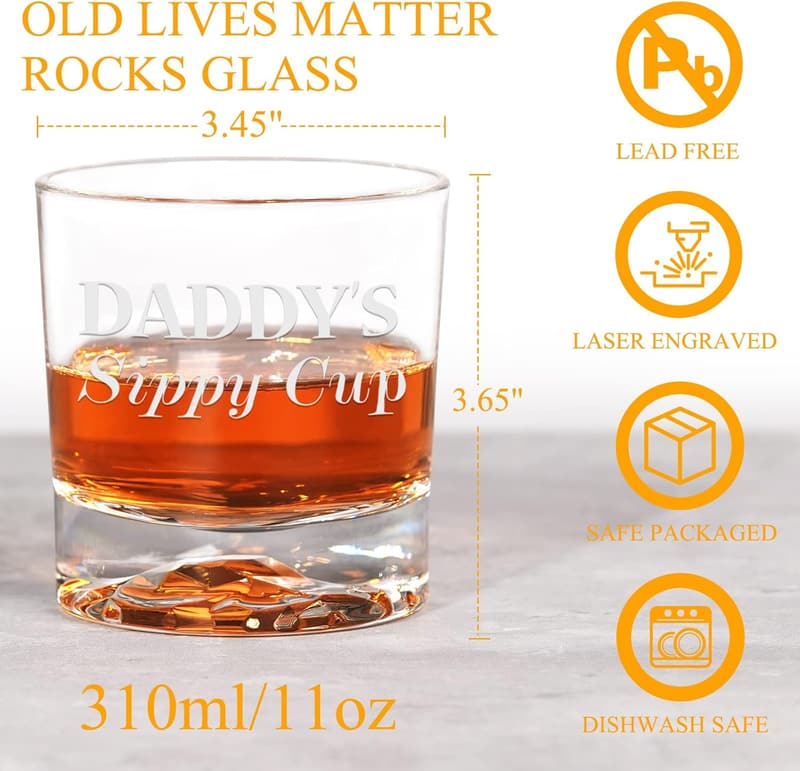 Funny Whiskey Glass for Dad - Perfect Father's Day Gift
