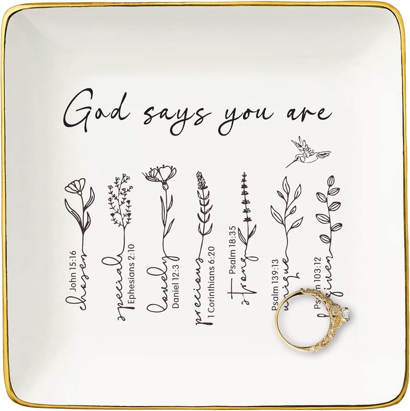Inspirational Bible Verse Jewelry Tray for Women - Encouragement Gift