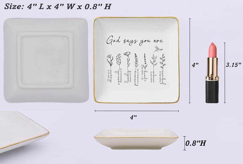 Inspirational Bible Verse Jewelry Tray for Women - Encouragement Gift
