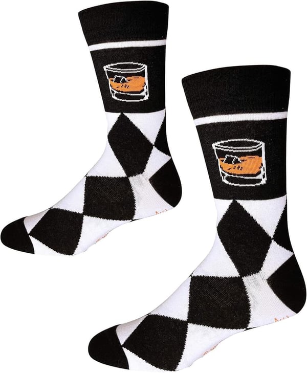 Bourbon Themed Men's Dress Socks - Fun Gift for Whiskey Lovers