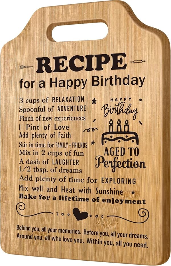 Birthday Recipe Cutting Board - Unique Gift for Couples