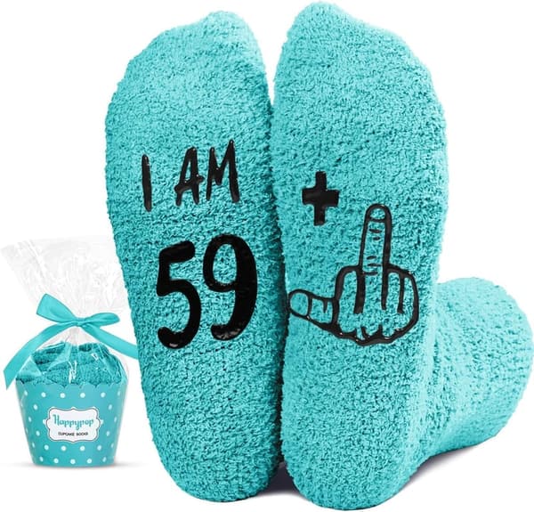 Birthday Gifts for Women - Fuzzy Socks for Ages 51-60