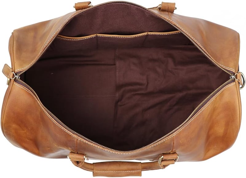 Brown Leather X-Large Duffle Bag for Men