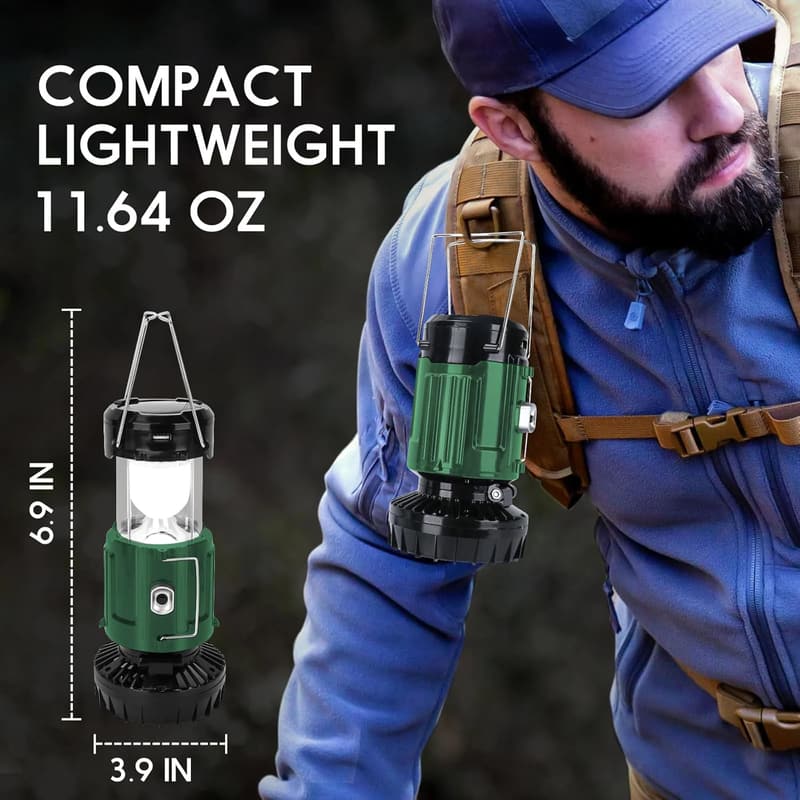 Rechargeable Solar Camping Lantern with Fan - Essential Emergency Gear