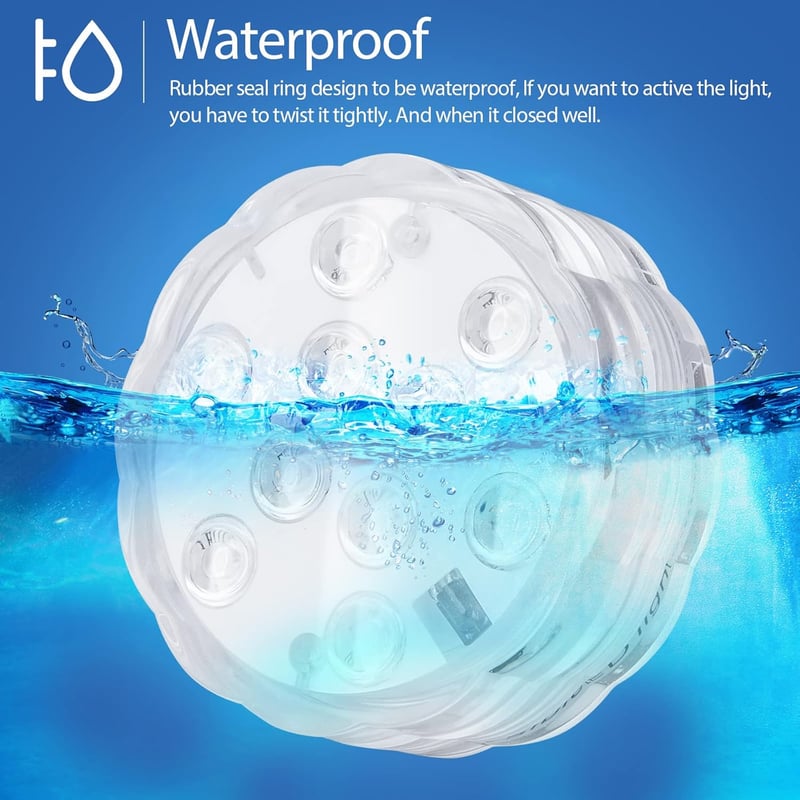Wireless LED Boat Lights, Battery-Powered with Remote Control, 4PCS