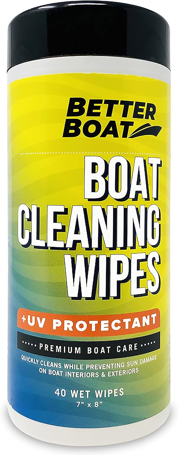 Marine Vinyl Cleaner Wipes with UV Protection for Boats and Cars