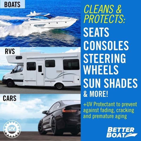 Marine Vinyl Cleaner Wipes with UV Protection for Boats and Cars
