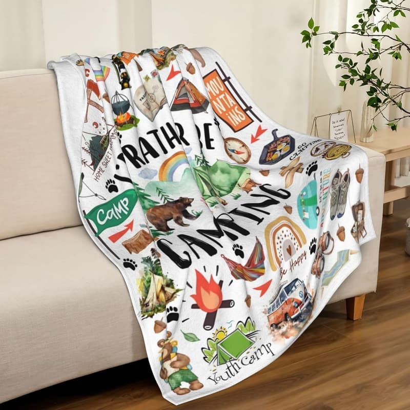 Cozy Flannel Camping Blanket for Outdoor Adventures
