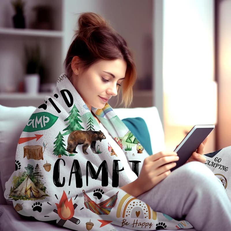 Cozy Flannel Camping Blanket for Outdoor Adventures