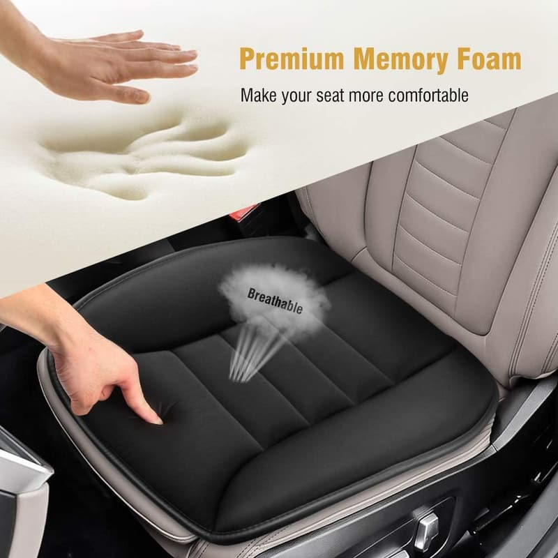 Universal Memory Foam Car Seat Cushion with Non-Slip Bottom