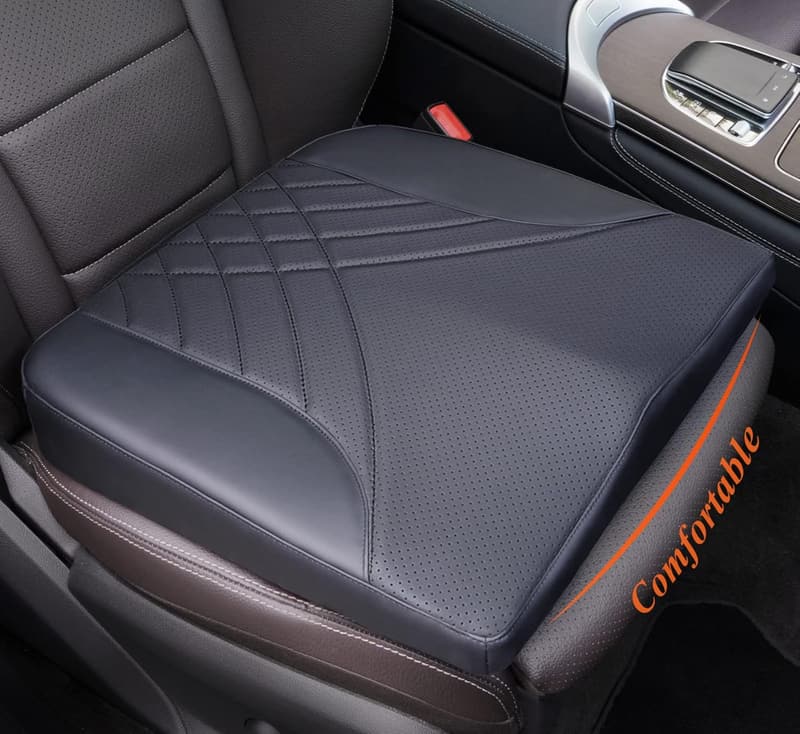 Memory Foam Car Seat Cushion for Back Pain Relief - Black
