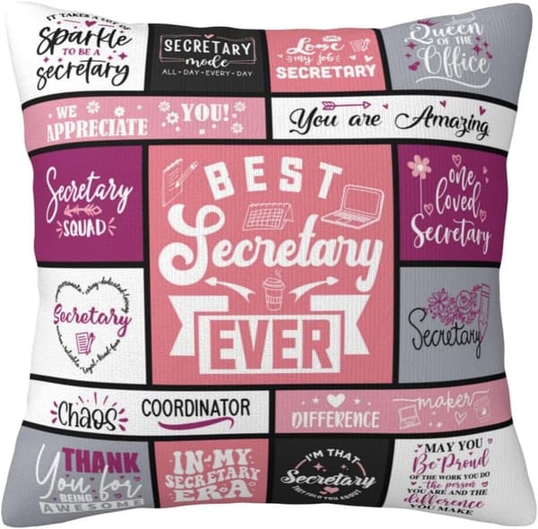 Secretaries Appreciation Throw Pillow Covers - Gift for Women