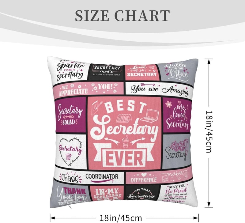 Secretaries Appreciation Throw Pillow Covers - Gift for Women