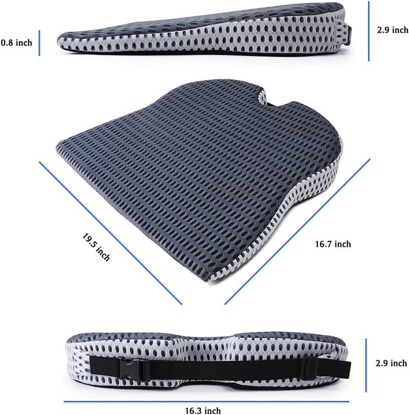 Memory Foam Car Wedge Seat Cushion for Pain Relief