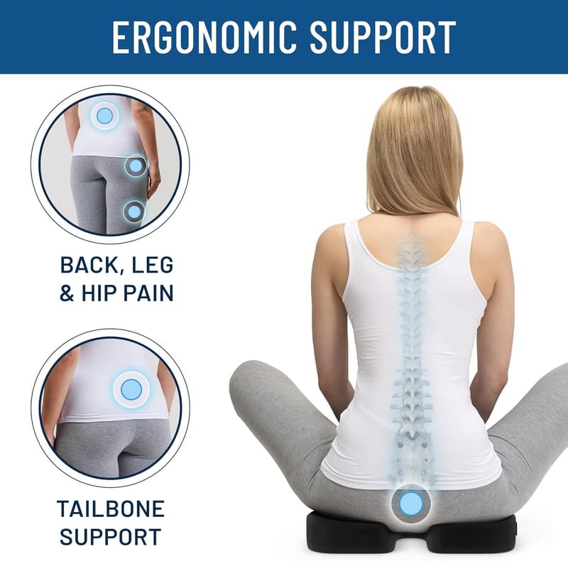 Comfort Memory Foam Car Seat Cushion for Tailbone Pain Relief