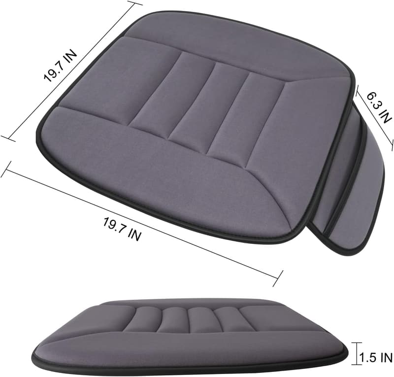 Comfort Memory Foam Car Seat Cushion for Drivers (Grey)