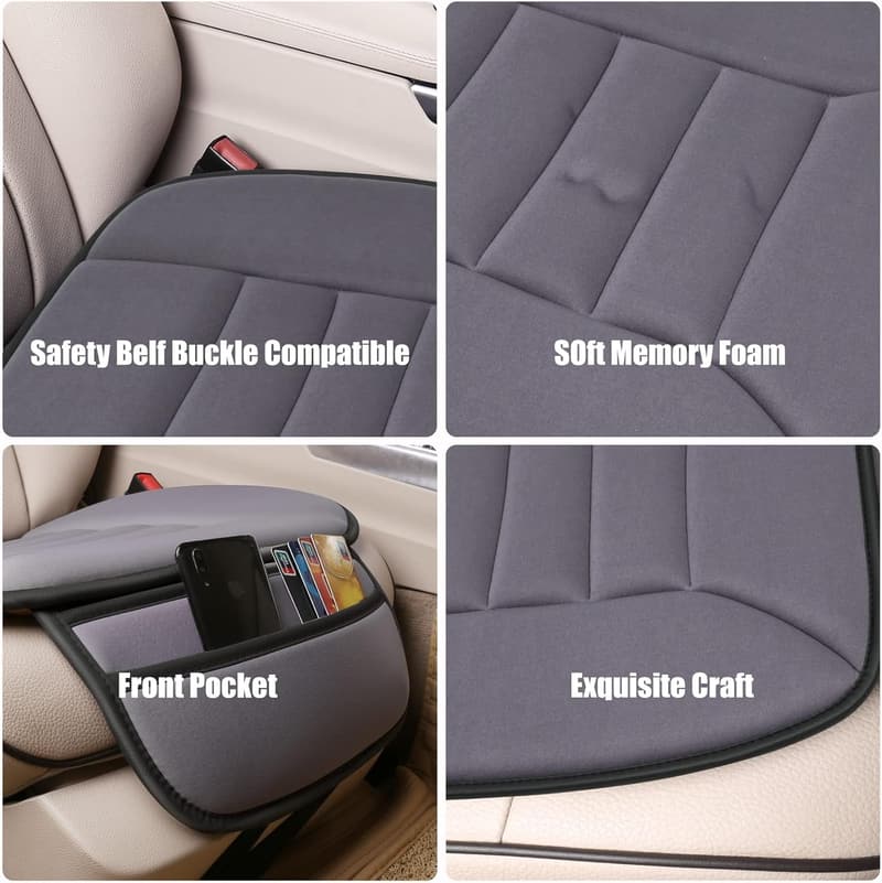 Comfort Memory Foam Car Seat Cushion for Drivers (Grey)