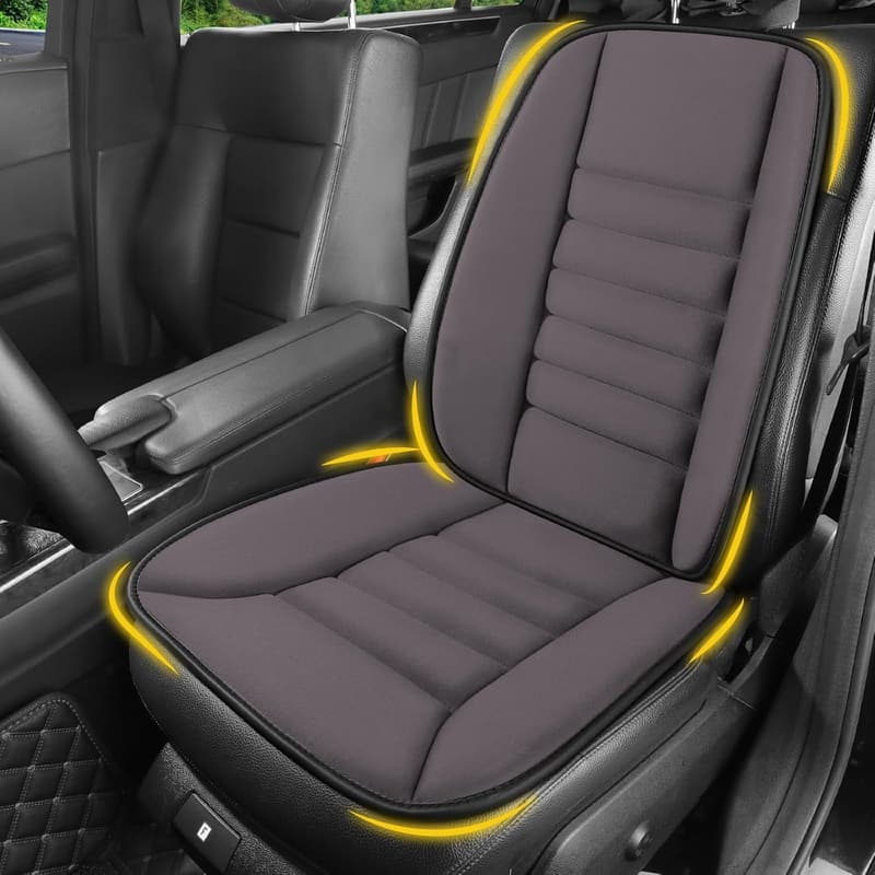 Memory Foam Car Seat Cushion with Back Support - Dark Grey