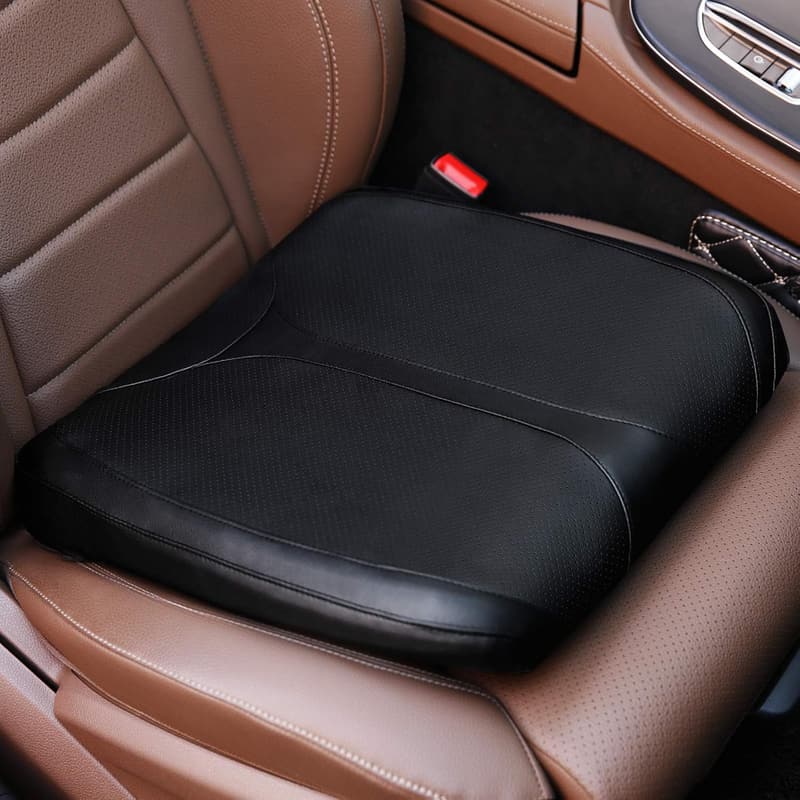 Memory Foam Seat Cushion for Short Drivers - Pain Relief (Black)