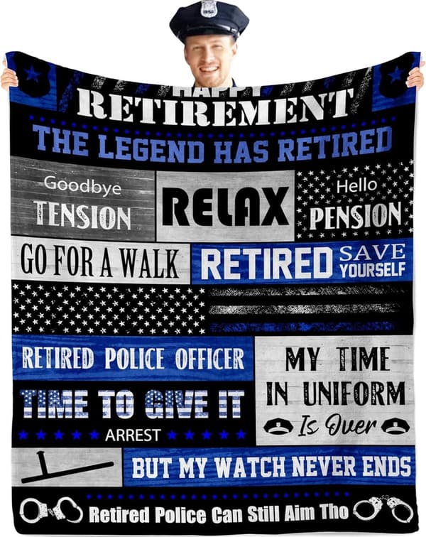 Police Retirement Blanket Gift - 60