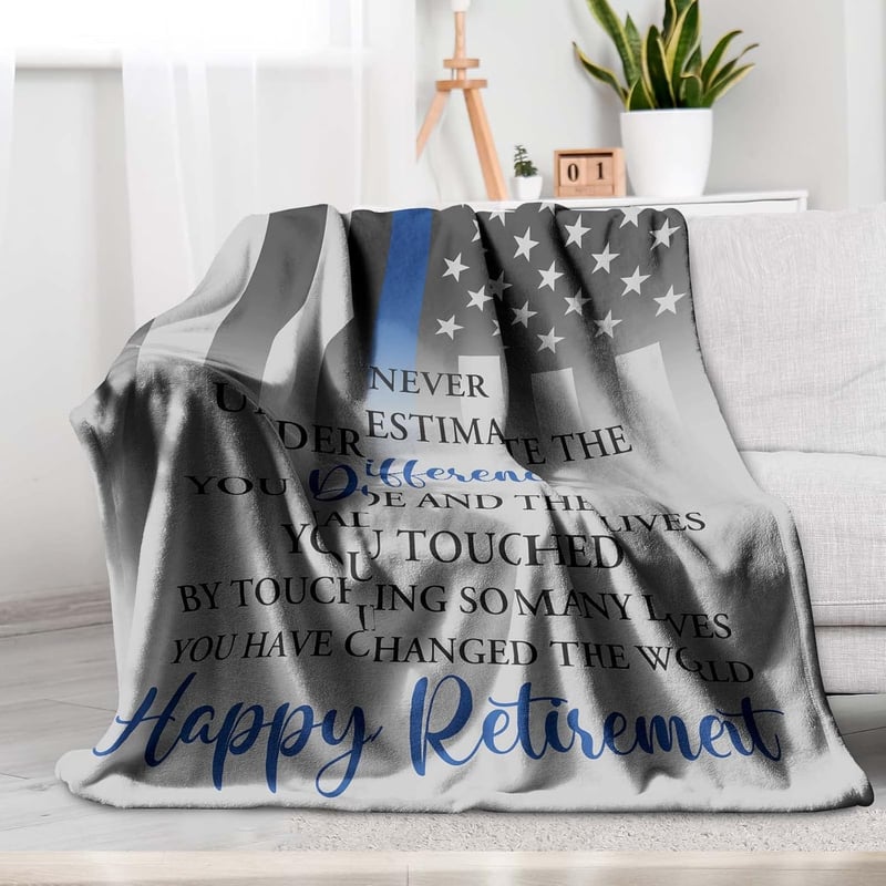 Police Retirement Throw Blanket, 50