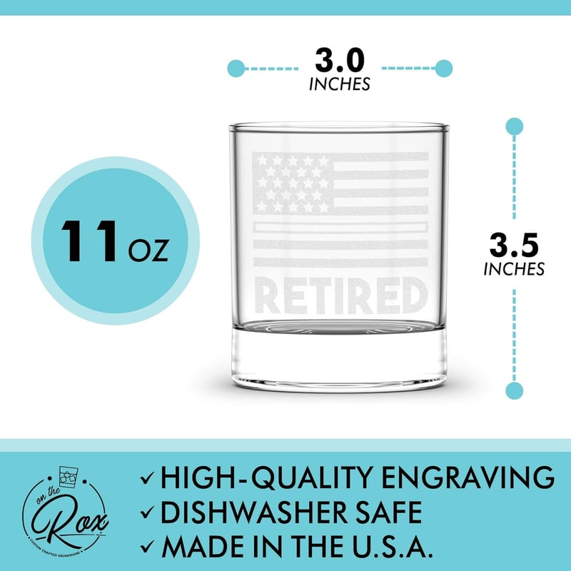 Thin Blue Line Engraved Glass - Retirement Gift for Police Officers