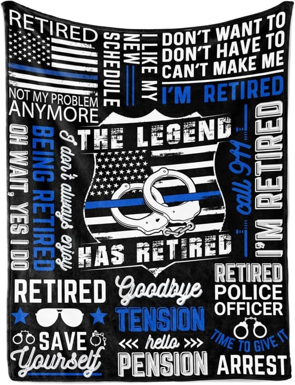 Retirement Gift for Police Officers - Funny Throw Blanket 65