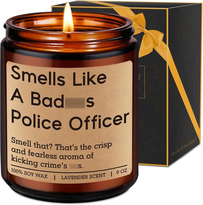 Police Academy Graduation Cop Candle – Funny Gift for New Officers