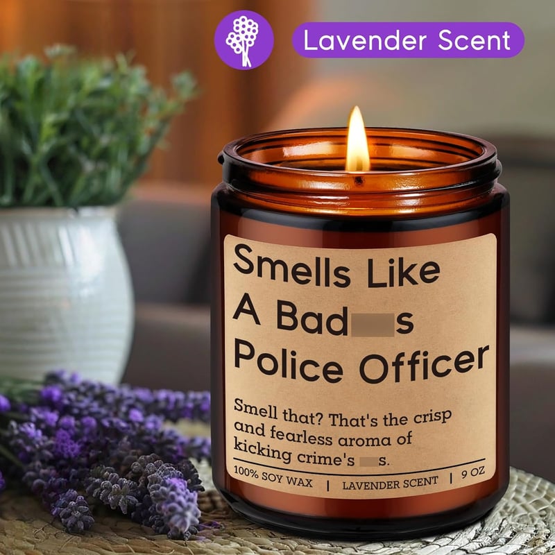 Police Academy Graduation Cop Candle – Funny Gift for New Officers