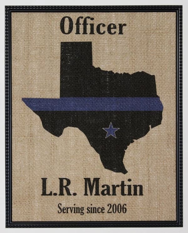 Personalized Thin Blue Line Flag Wall Decor for Law Enforcement