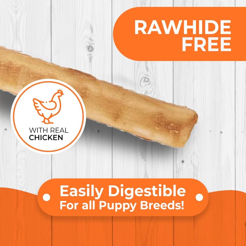 All-Natural Rawhide-Free Chicken Puppy Treats - 10 Pack