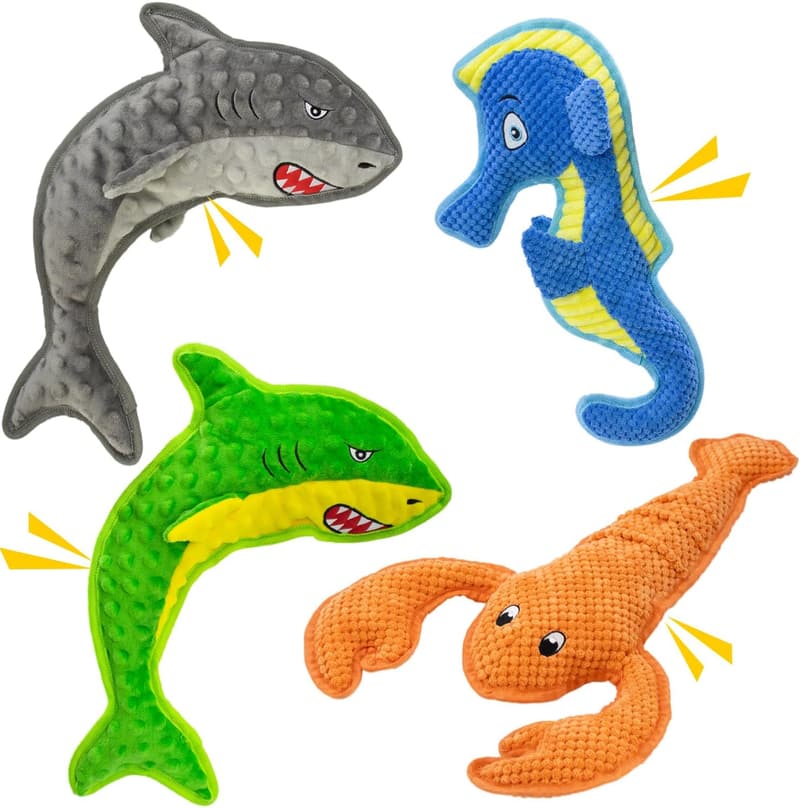 Durable 4-Piece Interactive Dog Chew Toy Set for Puppies