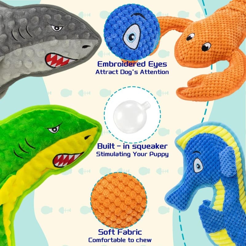 Durable 4-Piece Interactive Dog Chew Toy Set for Puppies
