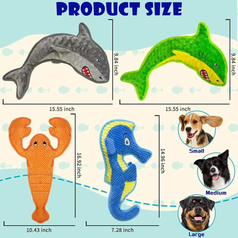 Durable 4-Piece Interactive Dog Chew Toy Set for Puppies