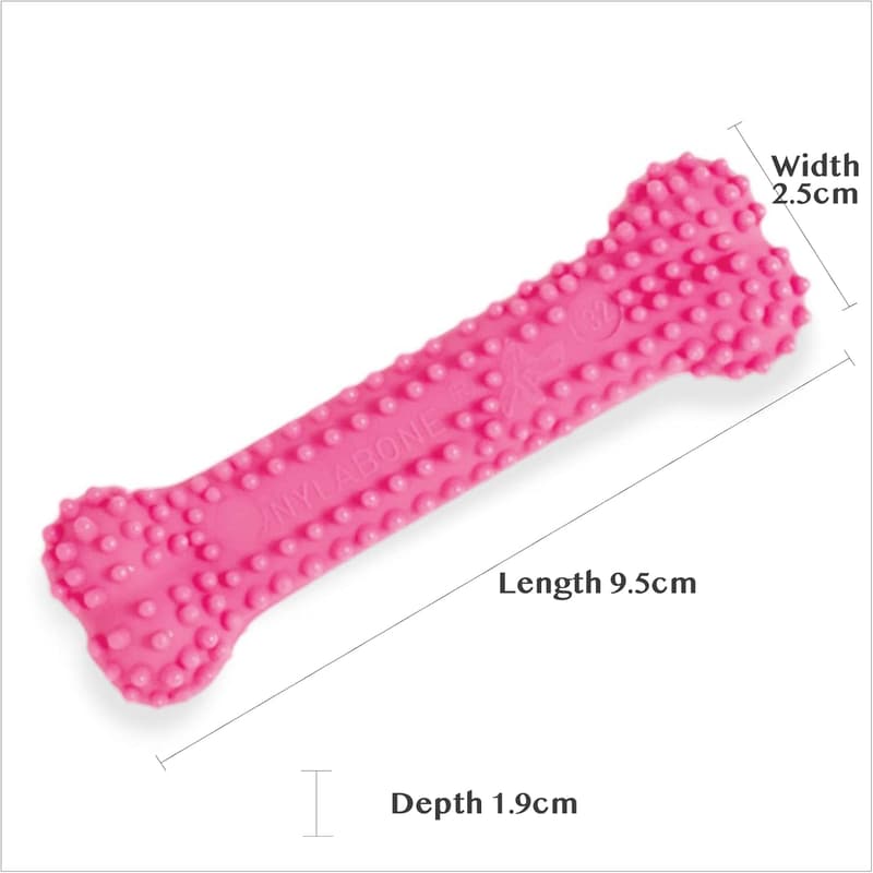 Puppy Teething Chew Toy - Textured Chicken Flavor, Pink
