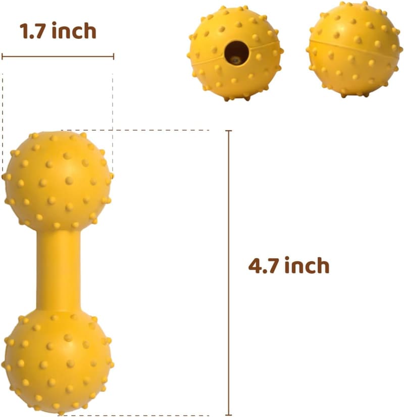 Indestructible Dog Chew Toy with Bell - Natural Rubber for Puppies